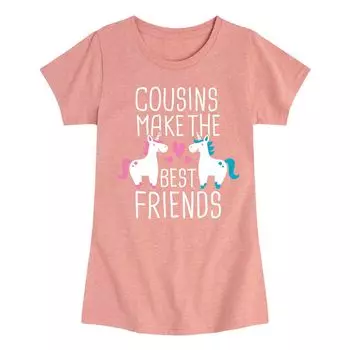Футболка с рисунком единорога для девочек 7–16 лет Cousins Best Friends Licensed Character, розовый