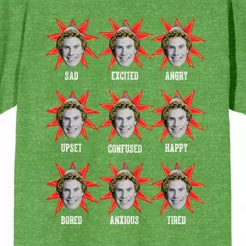 Футболка с рисунком Elf Buddy Mood Faces для юниоров Licensed Character
