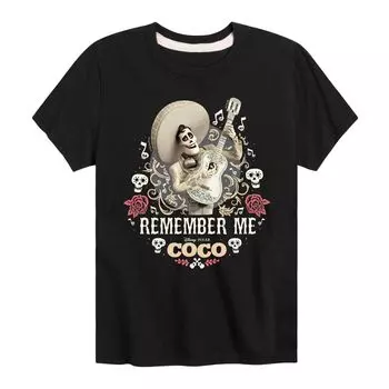 Футболка с рисунком Ernesto для мальчиков Coco Disney/Pixar 8–20 лет «Помни меня» Licensed Character, черный