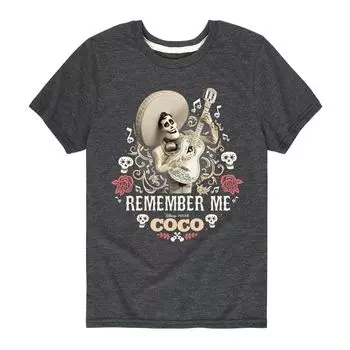 Футболка с рисунком Ernesto для мальчиков Coco Disney/Pixar 8–20 лет «Помни меня» Licensed Character, серый