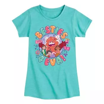 Футболка с рисунком Евы для девочек 7–16 лет Disney/Pixar's Turning Red Besties 4 Licensed Character, синий