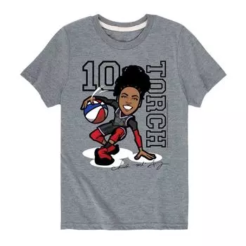 Футболка с рисунком факела Harlem Globetrotters для мальчиков 8–20 лет Licensed Character, серый