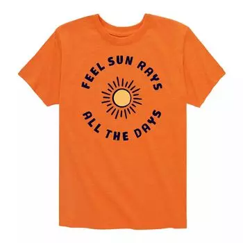 Футболка с рисунком Feel Sun Rays All The Days для мальчиков 8–20 лет Licensed Character, оранжевый