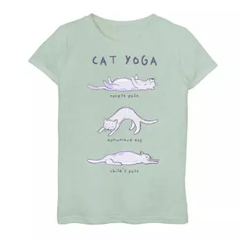 Футболка с рисунком Fifth Sun Cat Yoga Moves для девочек 7–16 лет Licensed Character
