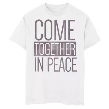 Футболка с рисунком Fifth Sun "Come In Peace" для мальчиков 8–20 лет, белый