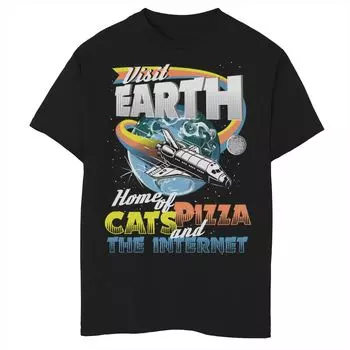 Футболка с рисунком Fifth Sun Earth Vacation для мальчиков 8–20 лет Fifth Sun, черный