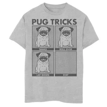 Футболка с рисунком Fifth Sun Pug Tricks для мальчиков 8–20 лет и юмором Fifth Sun