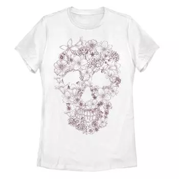 Футболка с рисунком Fifth Sun Skull для юниоров и цветочным узором