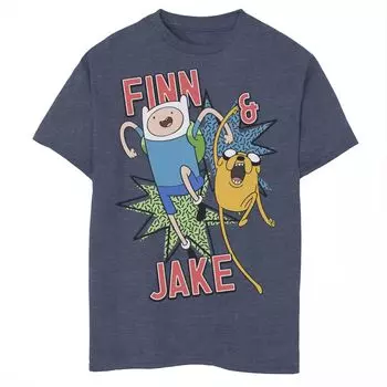 Футболка с рисунком «Финн и Джейк Капоус» для мальчиков 8–20 лет Cartoon Network Adventure Time Licensed Character