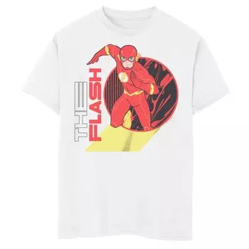Футболка с рисунком Flash Speed Runner Circle для мальчиков 8–20 лет DC Comics Licensed Character