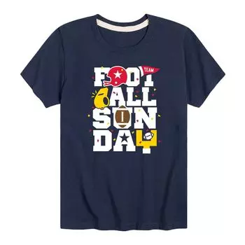 Футболка с рисунком Football Sunday Icons для мальчиков 8–20 лет Licensed Character, синий