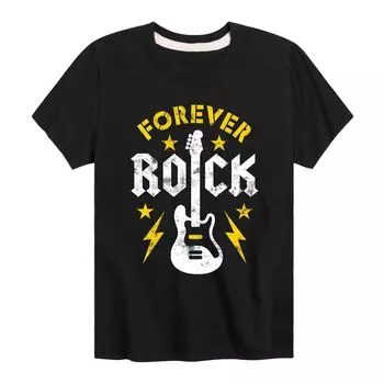 Футболка с рисунком Forever Rock для мальчиков 8–20 лет Licensed Character, черный