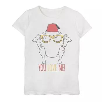 Футболка с рисунком Friends Turkey You Love Me для девочек 7–16 лет Licensed Character, белый
