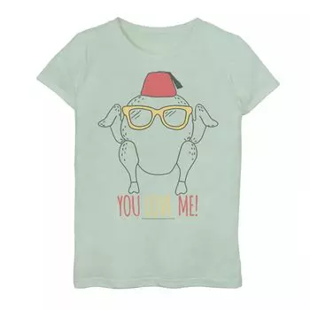 Футболка с рисунком Friends Turkey You Love Me для девочек 7–16 лет Licensed Character, светло-зеленый