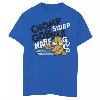 Футболка с рисунком Garfield Chomp Slurp Gobble для мальчиков 8–20 лет Licensed Character