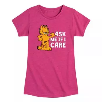 Футболка с рисунком Garfield для девочек 7–16 лет «Спроси меня, волнует ли меня» Licensed Character