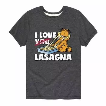 Футболка с рисунком Garfield I Love Lasagna для мальчиков 8–20 лет Licensed Character