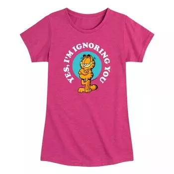 Футболка с рисунком Garfield Ignoring You для девочек 7–16 лет Licensed Character