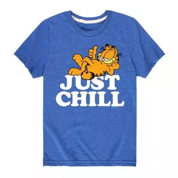 Футболка с рисунком Garfield Just Chill для мальчиков 8–20 лет Licensed Character, синий
