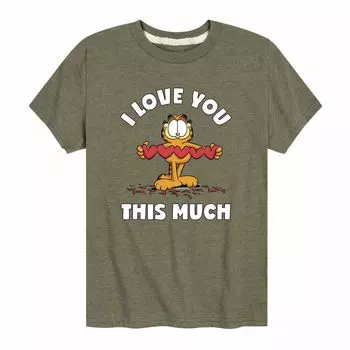 Футболка с рисунком Garfield Love You This Much для мальчиков 8–20 лет Licensed Character