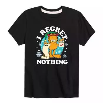 Футболка с рисунком Garfield Regret Nothing List для мальчиков 8–20 лет Licensed Character, черный
