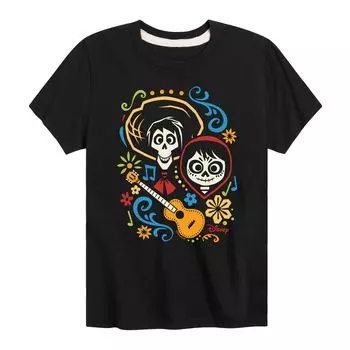 Футболка с рисунком Гектора и Мигеля Disney/Pixar Coco Boys 8–20 Licensed Character, черный