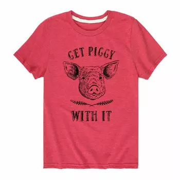 Футболка с рисунком Get Piggy With It для мальчиков 8–20 лет Licensed Character