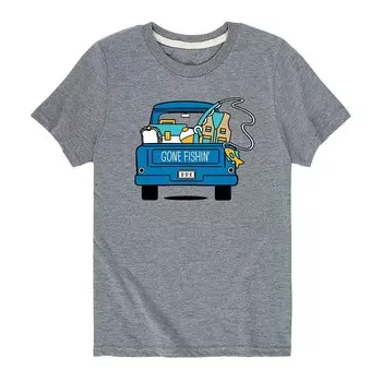 Футболка с рисунком «Gone Fishin' Truck» для мальчиков 8–20 лет Licensed Character, серый