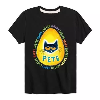 Футболка с рисунком Good Egg для мальчиков 8–20 лет Pete The Cat Licensed Character, черный