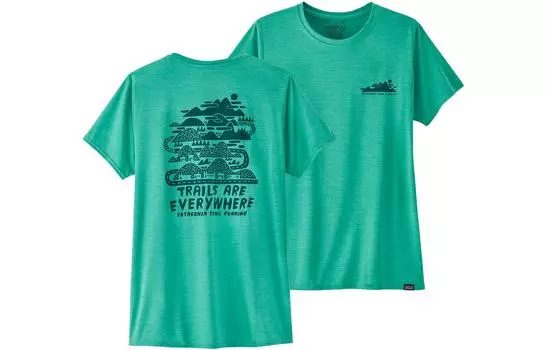 Футболка с рисунком гор Patagonia, Blue Green/STLE