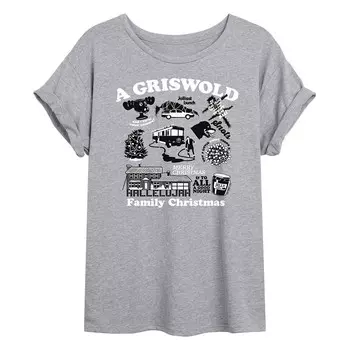 Футболка с рисунком Griswold Item для юниоров «Рождественские каникулы» Licensed Character, цвет Heather Gray