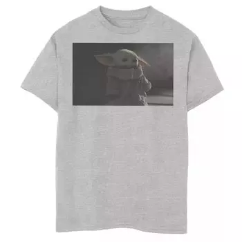 Футболка с рисунком «Грустный портрет» для мальчиков 8–20 лет, «Мандалорец, ребенок, он же малыш Йода» Star Wars