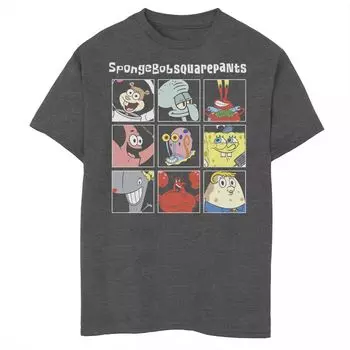 Футболка с рисунком «Губка Боб Квадратные Штаны» для мальчиков 8–20 лет, групповой снимок, коробка с персонажем Nickelodeon