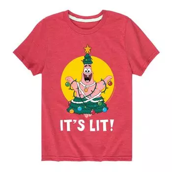 Футболка с рисунком «Губка Боб Квадратные Штаны Патрика для мальчиков 8–20 лет» Nickelodeon, красный