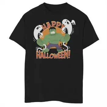 Футболка с рисунком Happy Halloween для мальчиков 8–20 лет Marvel The Hulk Ghosts Marvel