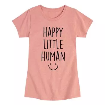 Футболка с рисунком Happy Little Human для девочек 7–16 лет Licensed Character, розовый