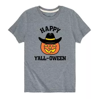 Футболка с рисунком Happy Yalloween для мальчиков 8–20 лет Licensed Character, серый
