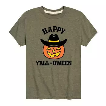 Футболка с рисунком Happy Yalloween для мальчиков 8–20 лет Licensed Character, зеленый