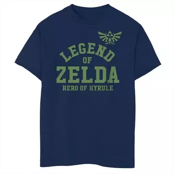 Футболка с рисунком «Хаски» для мальчиков The Legend Of Zelda Hero Of Hyrule Licensed Character, темно-синий