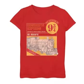 Футболка с рисунком Хогвартс-Экспресс «Гарри Поттер» для девочек 7–16 лет «Все за рубежом» Harry Potter