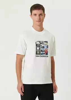 Футболка с рисунком Hoops New Balance, белый