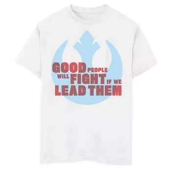 Футболка с рисунком «Хорошие люди сражаются с повстанцами» для мальчиков 8–20 лет «Звездные войны: Скайуокер. Восхождение» Star Wars, белый