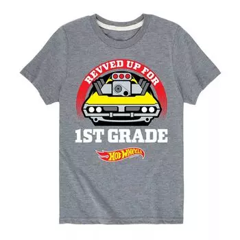 Футболка с рисунком Hot Wheels для мальчиков 8–20 лет, 1-й класс Hot Wheels, серый