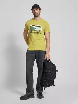 Футболка с рисунком и эффектным принтом camel active, мятный