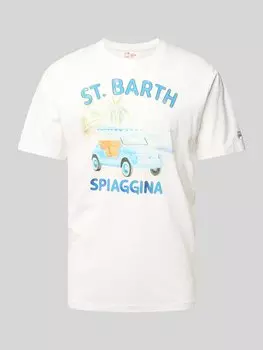 Футболка с рисунком и эффектным принтом MC2 Saint Barth, белый