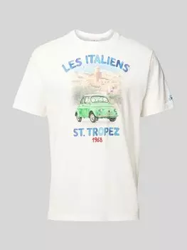 Футболка с рисунком и этикеткой MC2 Saint Barth, белый