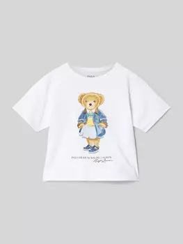 Футболка с рисунком и этикеткой Polo Ralph Lauren Teens, белый