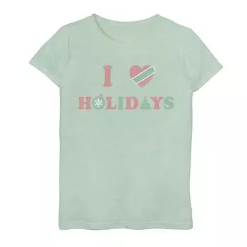 Футболка с рисунком «I Heart Holidays» для девочек 7–16 лет Unbranded