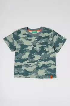 Футболка с рисунком и карманом United Colors Of Benetton, зеленый