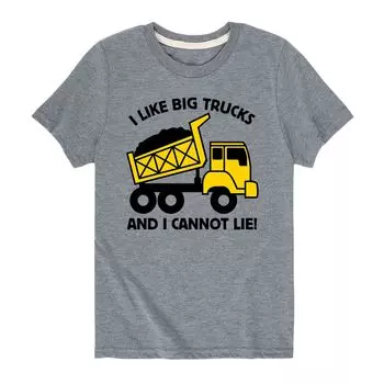 Футболка с рисунком I Like Big Trucks для мальчиков 8–20 лет Licensed Character, серый